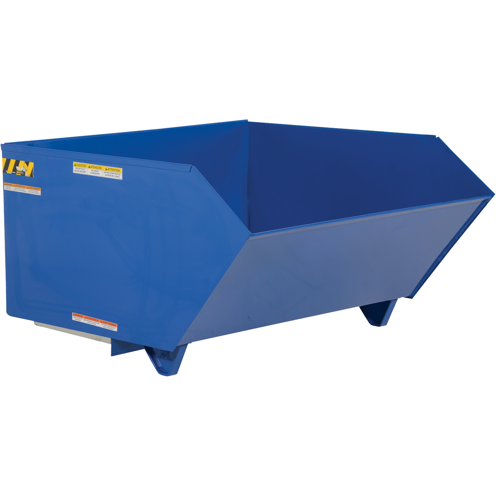 Vestil Self-Dumping Steel Hopper - Low Profile, 90° Dump Angle, 2000-Lb. Capacity, 1.5 Cubic Yard Volume, Model# H-150-LD